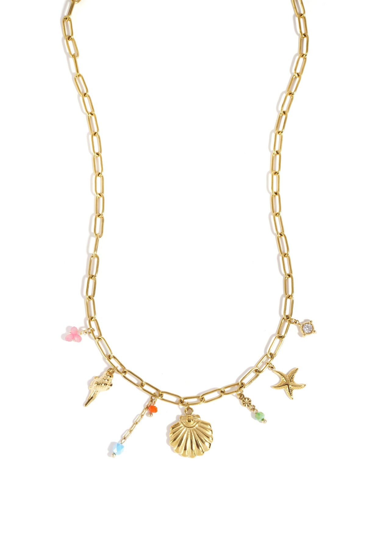 Elegant Gold Shell Pendant Necklace for Summer