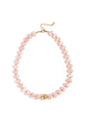 Charming Heart Beaded Necklace in Light Pink & Baby Blue