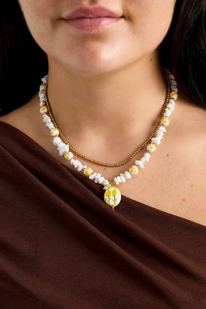 Charming Yellow Beaded Necklace for Summer