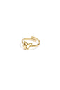 Elegant Adjustable Heart Ring - Silver & Gold