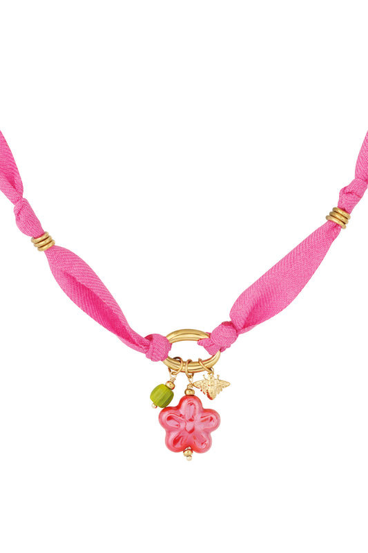 Fuchsia Braided Necklace for Spring/Summer Casual Wear