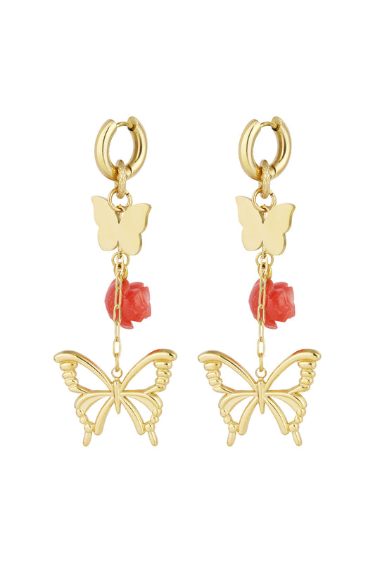 Stylish Drop Earrings in Silver & Gold