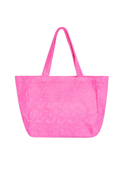 Stylish Fuchsia & Beige Polyester Shopper Bags