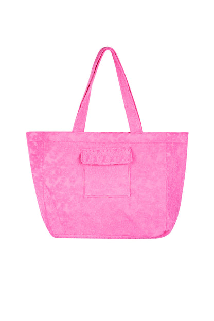 Stylish Fuchsia & Beige Polyester Shopper Bags