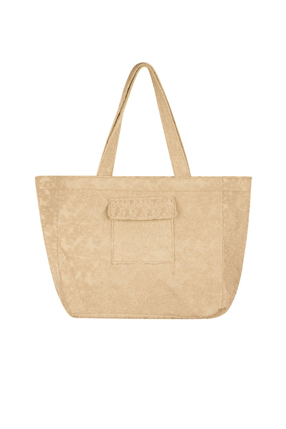 Stylish Fuchsia & Beige Polyester Shopper Bags