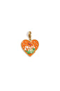 Elegant Orange Enamel Flower Heart Ring for Stylish Moms