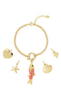 Elegant 14K Gold Plated Fish Charm Bracelet for Spring