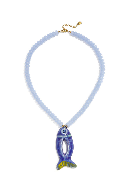 Charming Ceramic Fish Beaded Necklace for Summer