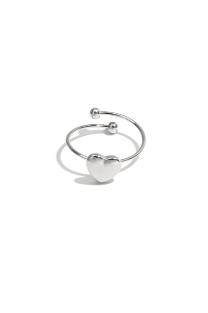 Elegant Minimalist Heart Ring in Silver & Gold
