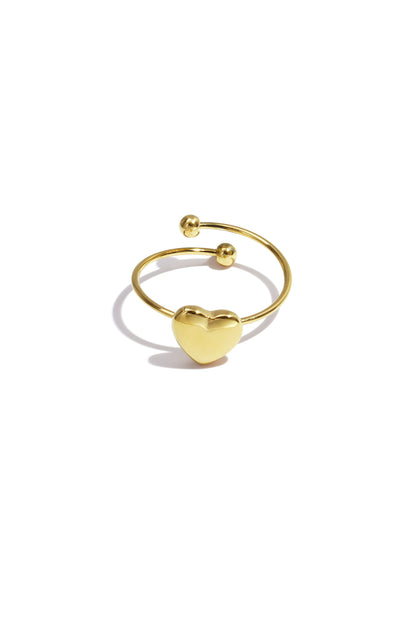 Elegant Minimalist Heart Ring in Silver & Gold