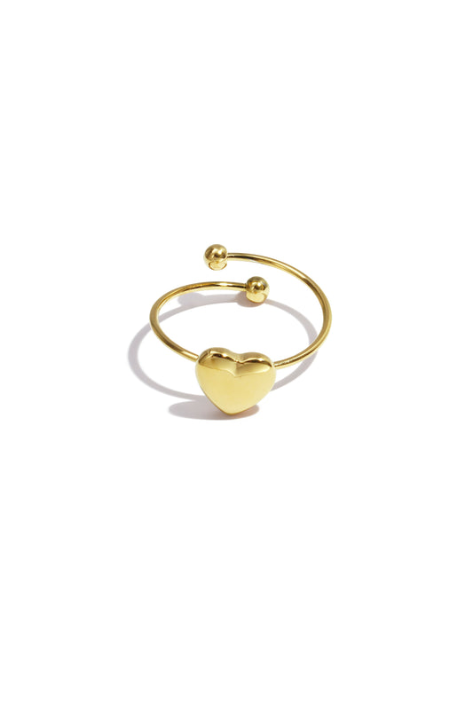 Elegant Minimalist Heart Ring in Silver & Gold