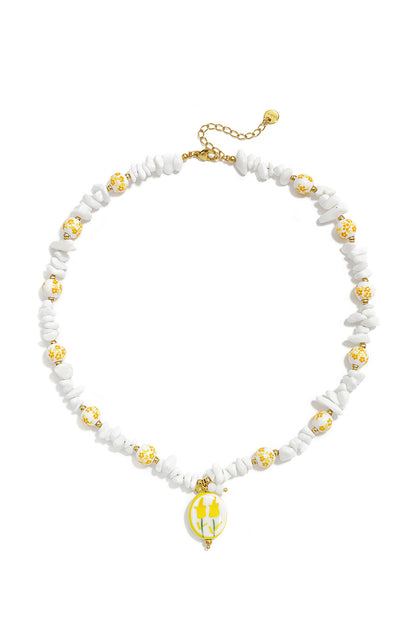 Charming Yellow Beaded Necklace for Summer