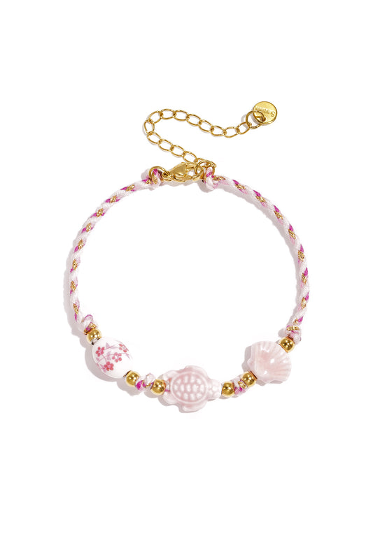 Charming Pink and Green Beaded Bracelet for Summer