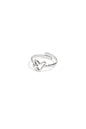 Elegant Adjustable Heart Ring - Silver & Gold