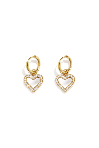Elegant Heart-Shaped Shell Drop Earrings