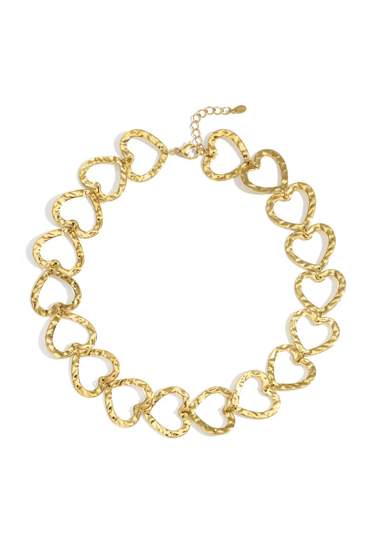 Elegant Gold & Silver Heart Necklace for Daily Wear